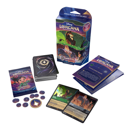 Disney Lorcana Trading Card Game - Shimering Skies (Emerald & Steel) Starter Deck
