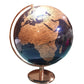 25cm Diameter World Globe Navy Blue Rose Gold