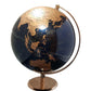 25cm Diameter World Globe Navy Blue Rose Gold